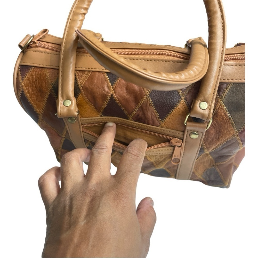 Patch Work Brown Leather Bag. - image 4